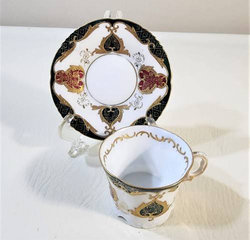 RARELY SEEN 1930S PFEIFFER & LOWENSTEIN IN SCHACKENWERTH AUSTRIA (PLS) DEMITASSE CUP AND SAUCER