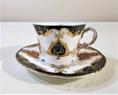 RARELY SEEN 1930S PFEIFFER & LOWENSTEIN IN SCHACKENWERTH AUSTRIA (PLS) DEMITASSE CUP AND SAUCER