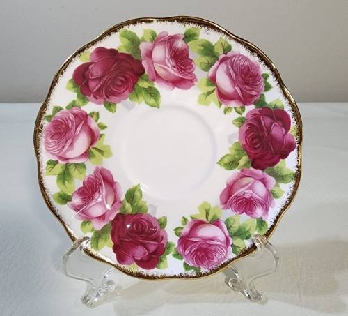 ROYAL ALBERT VINTAGE 1945-1970S OLD ENGLISH ROSE DISCONTINUED PATTERN CUP AND SAUCER DUO 2ND OF 2