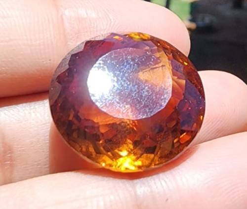 AWESOME LARGE 36,2CT ORANGE CITRINE GEMSTONE WITH BEAUTIFUL OVAL CUT - NATURAL
