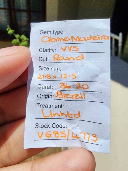 AWESOME LARGE 36,2CT ORANGE CITRINE GEMSTONE WITH BEAUTIFUL OVAL CUT - NATURAL