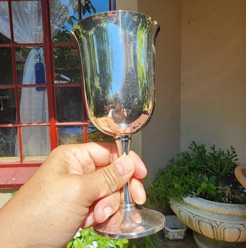 ELEGANT SET OF 6 SALEM PORTUGAL SILVERPLATED WINE GOBLETS