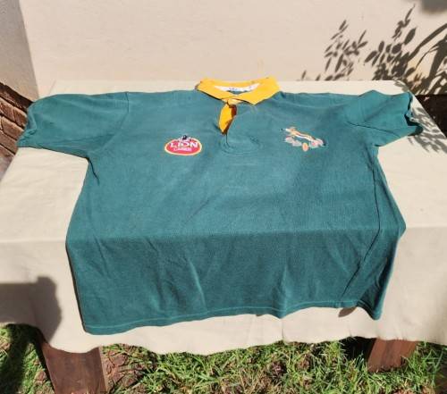 LION LAGER SPONSORED SPRINGBOKS RUGBY 1992 TO 1995 NO 1 OFFICIAL PLAYERS ISSUED JERSEY