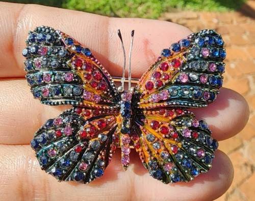 BATCH OF 3 VINTAGE RHINESTONE BUTTERFLY BROOCHES