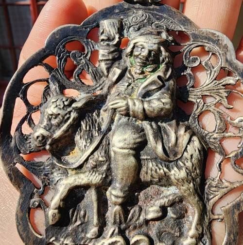 ANTIQUE DUTCH EPNS SCENIC REPOUSSE CAKE LIFTER WITH SALING SHIP FINIAL HANDLE