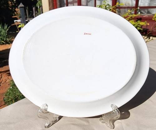 ANTIQUE (1800-1820) EARLY SPODE CHARCOAL BLACK BAT PRINTED PATTERN TRAY