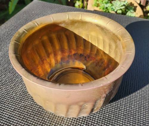 BRASS ROPE KNOT TOSSLE PLANTER WITH TRAY