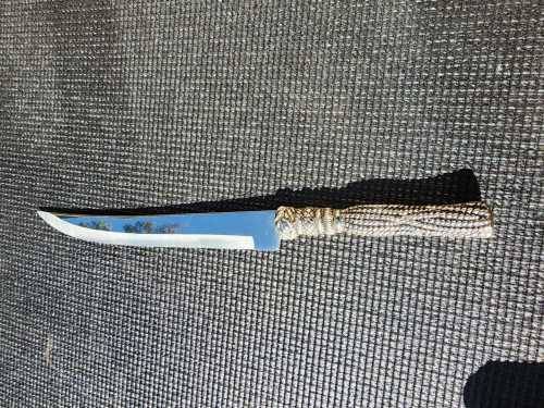 SILEA FRANCE TASSEL PATTERN SILVERPLATED CARVING KNIFE AND FORK