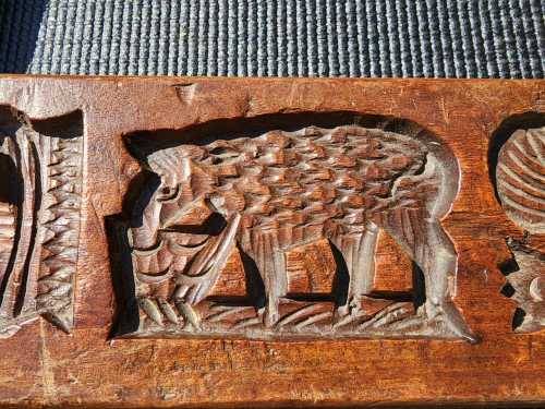 SPECIAL VINTAGE HAND CARVED 1-SIDED COOKIE MOLDS  GINGERBREAD MAN AND SOME ANIMALS  SET 2 OF 3