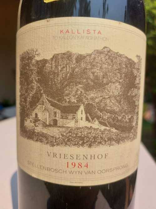 VINTAGE 1983 VRIESENHOF (JAN BOLAND COETZEE) KALLISTA 1,5L BOTTLE IN WOODEN BOX