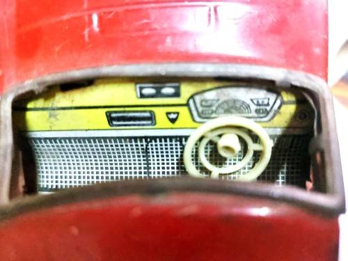 RARE VINTAGE 1950S ASAHI JAPANESE MANUFACTURED RED MAZDA TIN CAR 18,5CM LONG