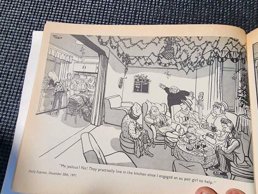 A COLLECTION OF 2 VINTAGE 1970S GILES DAILY EXPRESS CARTOONS  ISSUES 25 AND 26