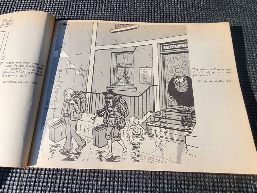 A COLLECTION OF 3 VINTAGE 1970S GILES DAILY EXPRESS CARTOONS  ISSUES 29, 30 AND 31