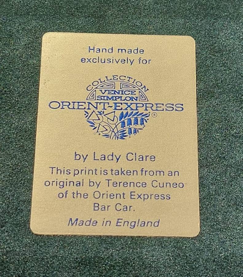 ORIENT EXPRESS BAR CAR COASTERS SET FROM THE SECOND MOST FAMOUS TRAIN ON EARTH