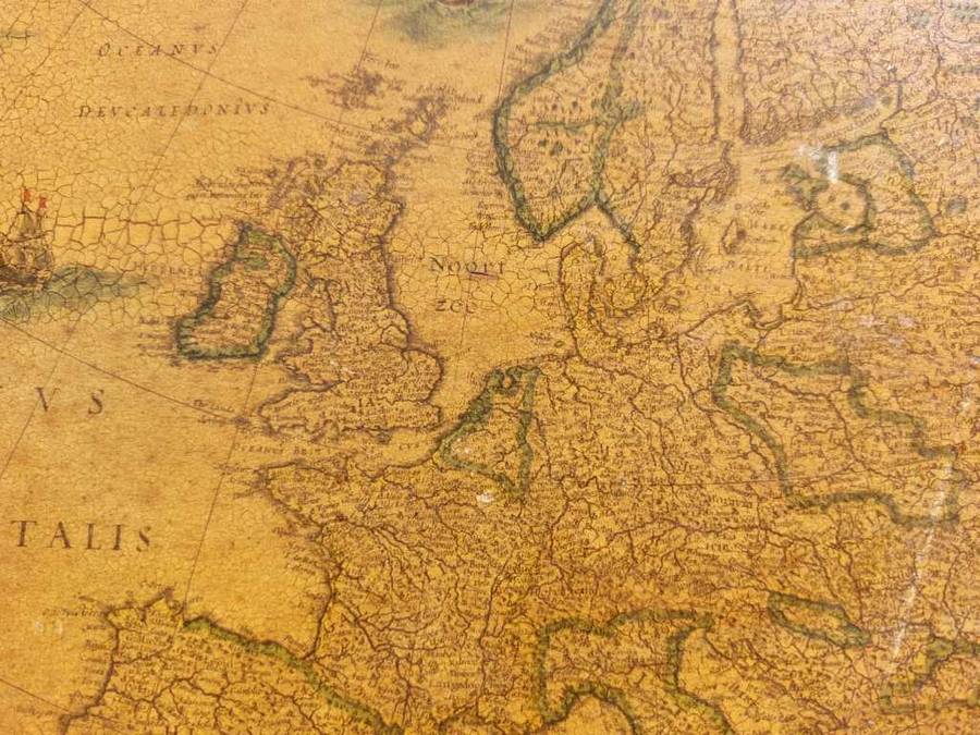 EUROPA ANTIQUE MAP RECENS DESRIPTA BY WILLEM BLAEU (1571-1638) HAND COLOURED LINE ENGRAVING