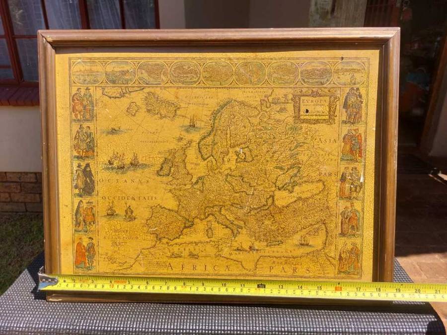 EUROPA ANTIQUE MAP RECENS DESRIPTA BY WILLEM BLAEU (1571-1638) HAND COLOURED LINE ENGRAVING