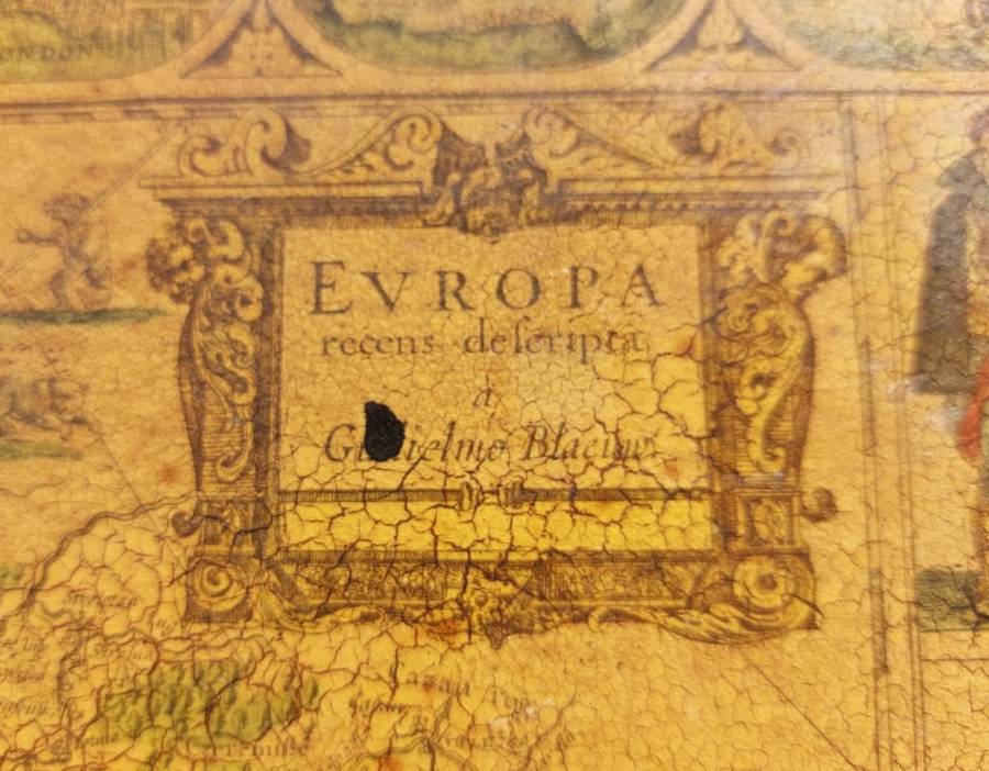 EUROPA ANTIQUE MAP RECENS DESRIPTA BY WILLEM BLAEU (1571-1638) HAND COLOURED LINE ENGRAVING