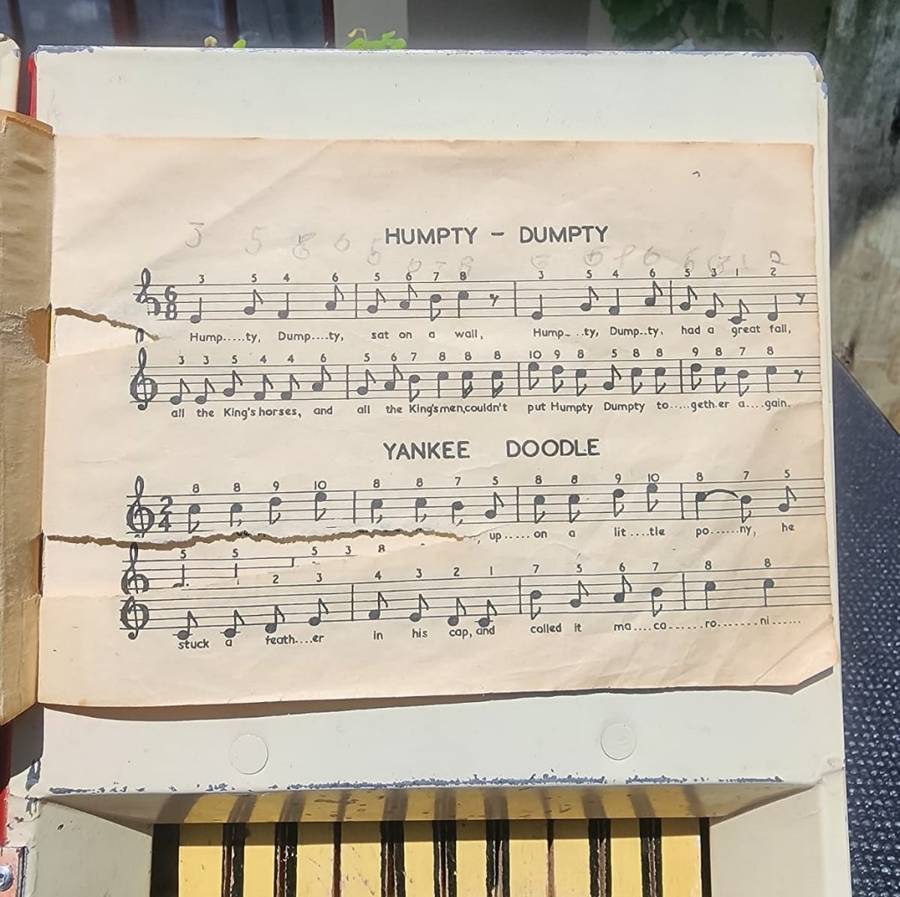 Very Rare 1930s Toby Toy England Nursery Rhyme Play by Number Song Book Piano Toy Still Working