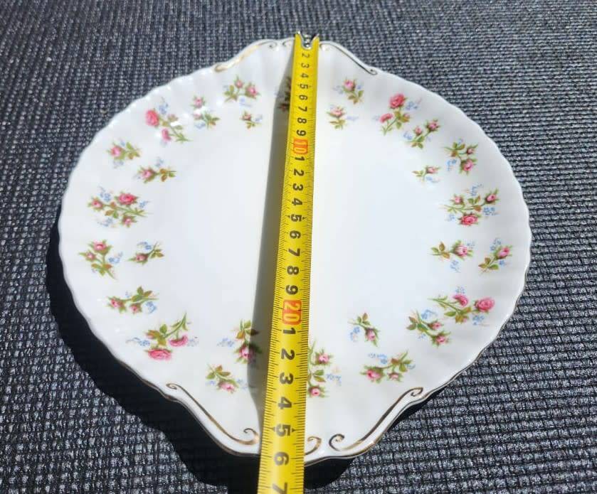 Royal Albert 1966-1980 Winsome Pattern (Small Pink Roses) Two Handled Cake Plate