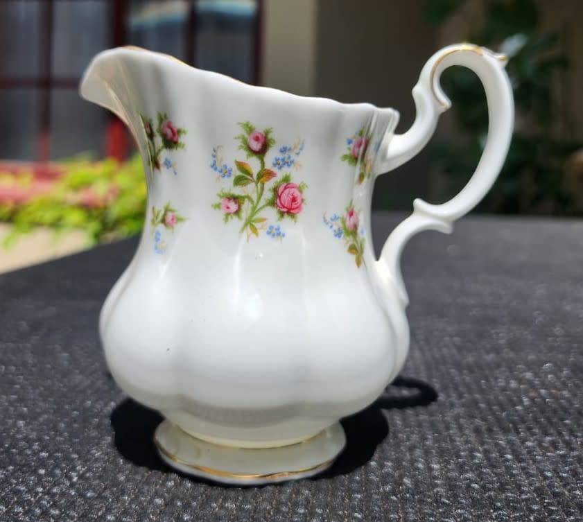 Royal Albert 1966-1980 Winsome Pattern (Small Pink Roses) Creamer and Sugar Pot