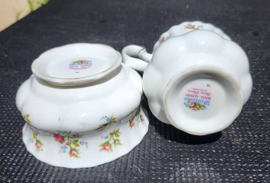 Royal Albert 1966-1980 Winsome Pattern (Small Pink Roses) Creamer and Sugar Pot