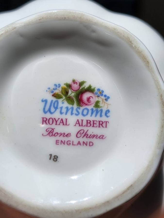 Royal Albert 1966-1980 Winsome Pattern (Small Pink Roses) Creamer and Sugar Pot