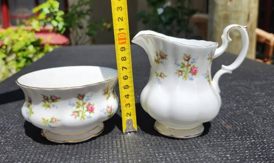 Royal Albert 1966-1980 Winsome Pattern (Small Pink Roses) Creamer and Sugar Pot