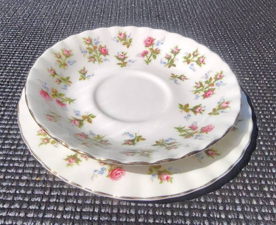 Royal Albert 1966-1980 Winsome Pattern (Small Pink Roses) ODD Saucer and Sideplate