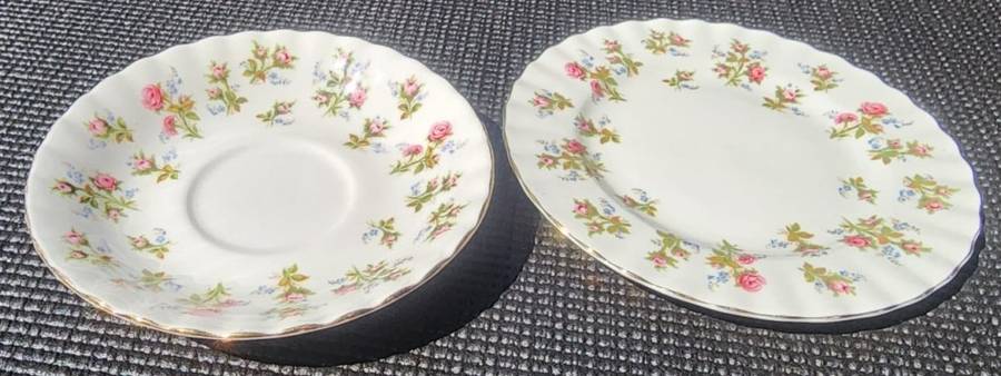 Royal Albert 1966-1980 Winsome Pattern (Small Pink Roses) ODD Saucer and Sideplate