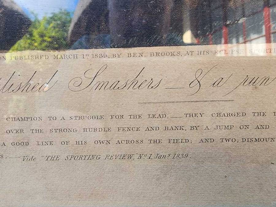 Plate III First Steeple-Chase On Record 1839 Very Rare Original Coloured Aquatint Henry Alken