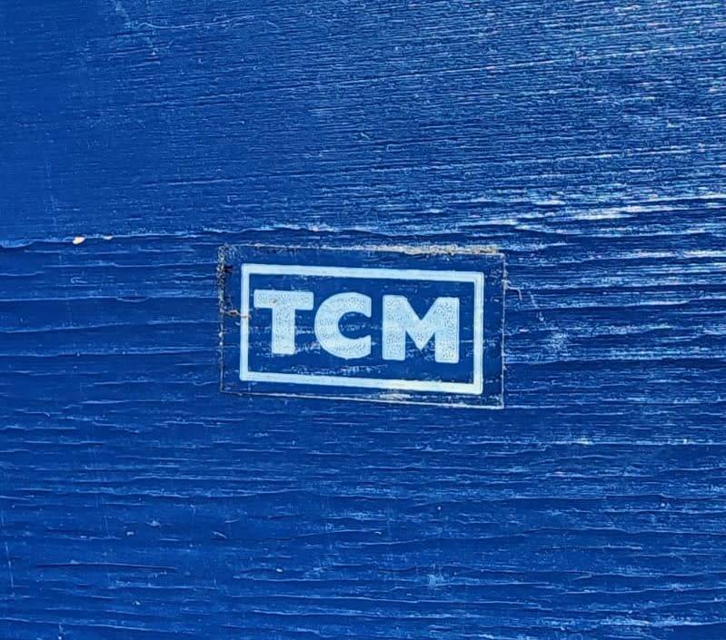 Vintage TCM Ceramic Metal and Wood Floral Hand Crank Burr Grinder Coffee Mill