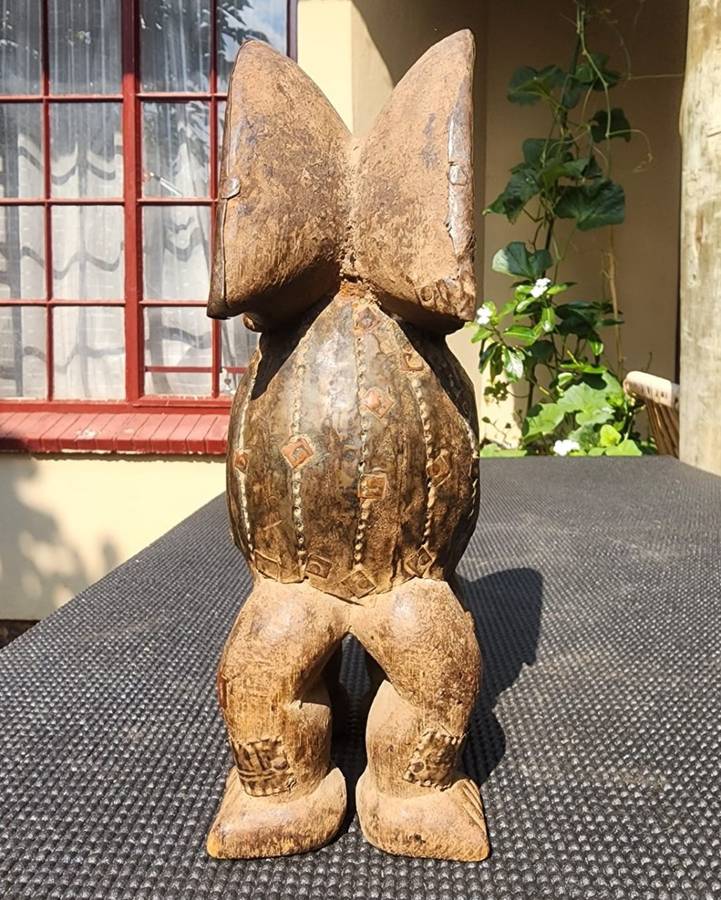 Strange Looking Azande Northern Congo Double-Faced Ancestral Cult Figure (Yanda Figure)
