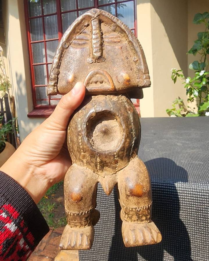 Strange Looking Azande Northern Congo Double-Faced Ancestral Cult Figure (Yanda Figure)