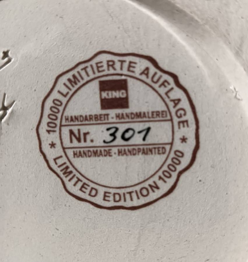 King Germany Limited Edition Black Deutchland 0.5L Beer Stein with Pewter Eagle Badge and 24K Gold A