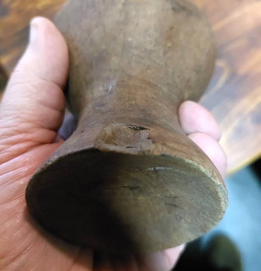 African Zande DRC Wooden Fertility Statue and Old Wooden Carved Kuba DRC Palm Wine Cup