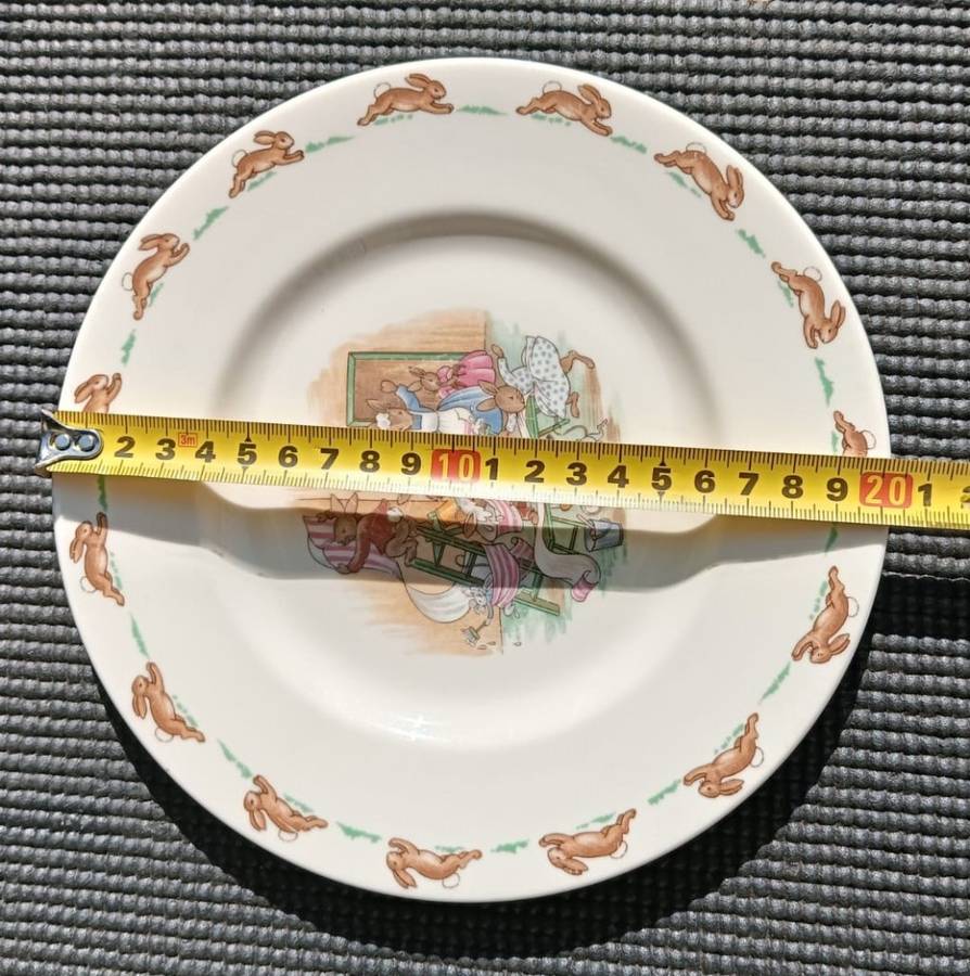 Bunnykins Royal Doulton Naughty Bunnies Plate Design 1936 Backmark 1968-1975