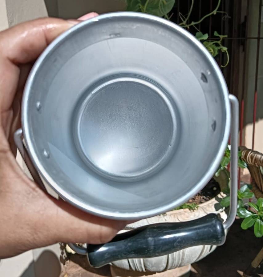 Vintage Aluminium 2L Milk Can with Lid and Handle  As New Never Used