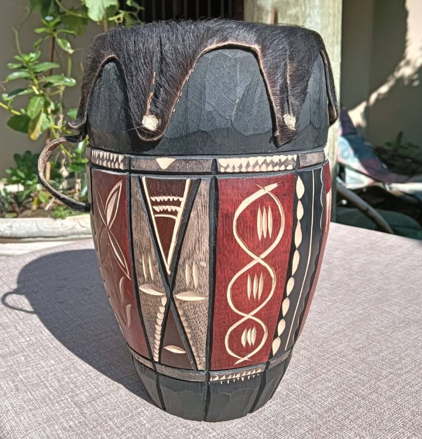 Hand Crafted African Drum Leather and Wood Drums Nicely