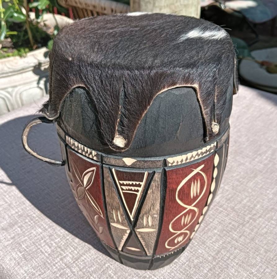 Hand Crafted African Drum Leather and Wood Drums Nicely