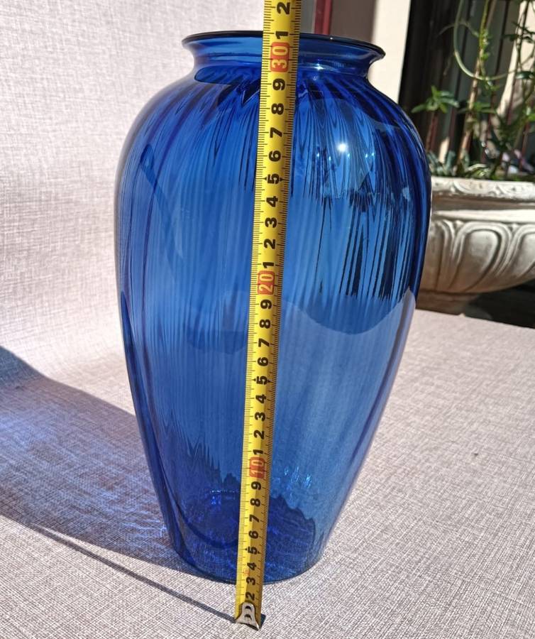 Awesome Entryway Centerpiece Anchor Hocking Cobalt Blue Ribbed Flower Vase