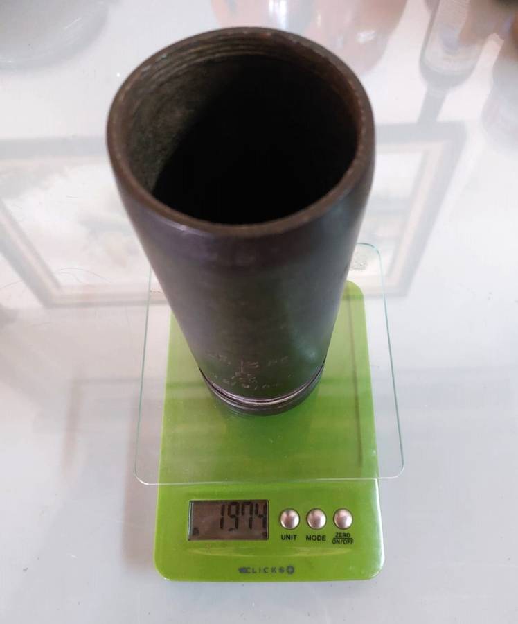 WW1 British Vickers 13 Pounder 1905 Shrapnel Projectile with Vickers No 80 Fuze Date Filled 1918