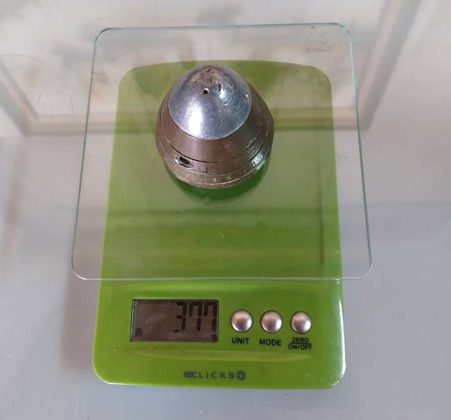 WW1 British Vickers 13 Pounder 1905 Shrapnel Projectile with Vickers No 80 Fuze Date Filled 1918