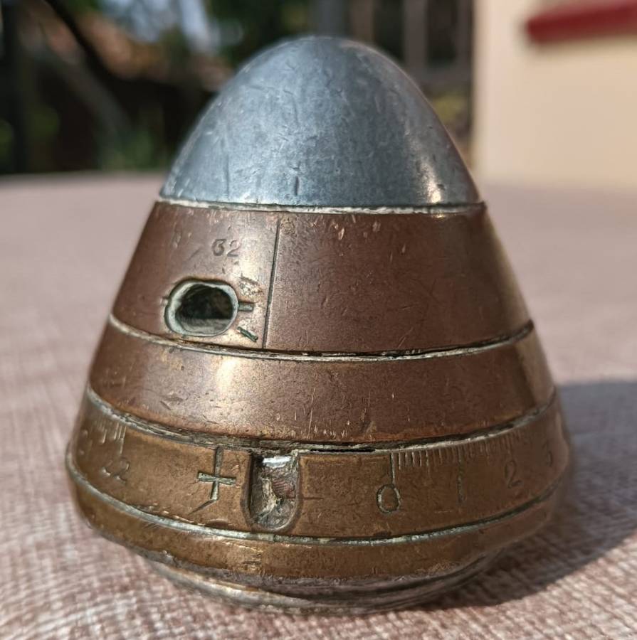 WW1 British Vickers 13 Pounder 1905 Shrapnel Projectile with Vickers No 80 Fuze Date Filled 1918