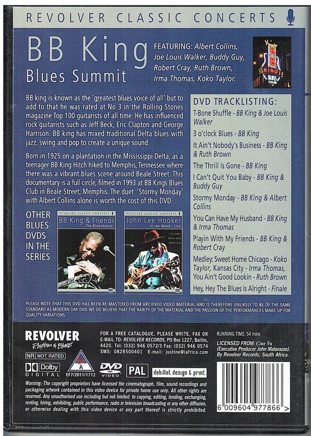 BB King - Blues Summit DVD (Revolver Classic Concerts)