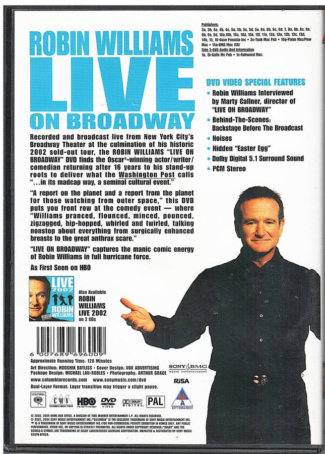 Robin Williams - Live on Broadway DVD