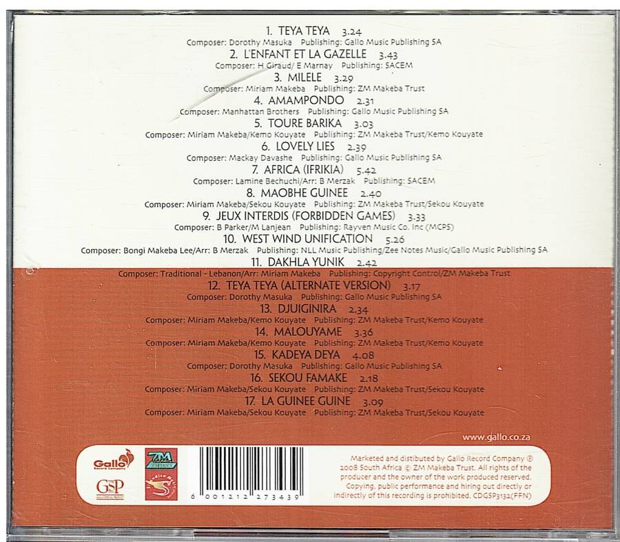 Miriam Makeba - The Guinea Years CD