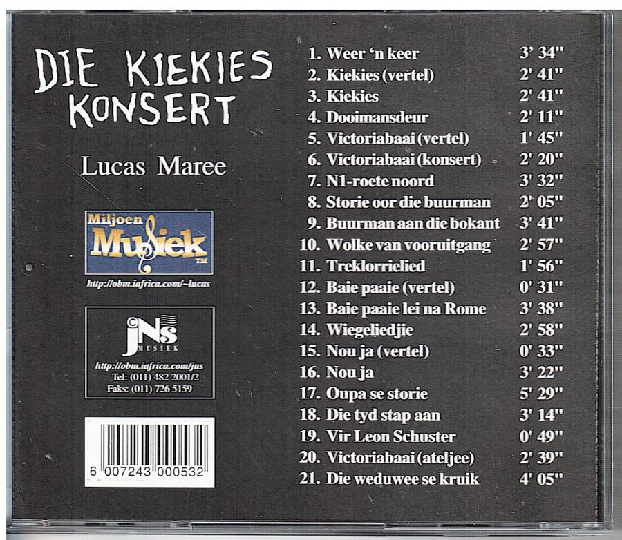 Lucas Maree - Die Kiekies Konsert: Weer `n Keer CD