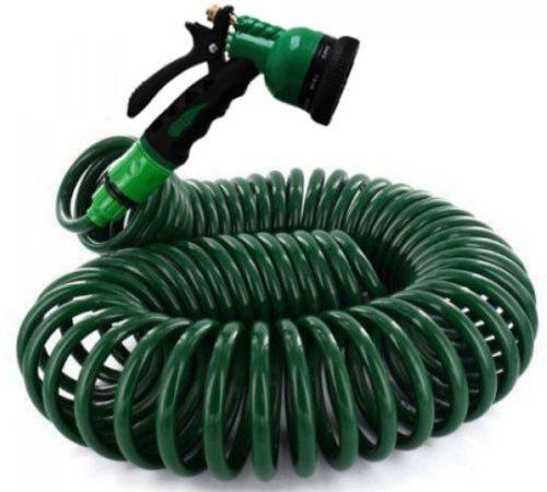 COILED HOSE WATERING GADGETS HOSEPIPE GARDEN WATER NOZZLE WASHING CARS LAWN UNUSUAL GIFTS
