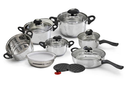 FLASH SALE POT SET 16 PIECE POTS STAINLESS STEEL COOKWARE GADGETS KITCHEN APPLIANCES PANS