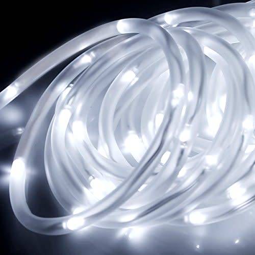 SOLAR DECORATIVE PARTY HOLIDAY ROPE LIGHTS 100LEDS WHITE